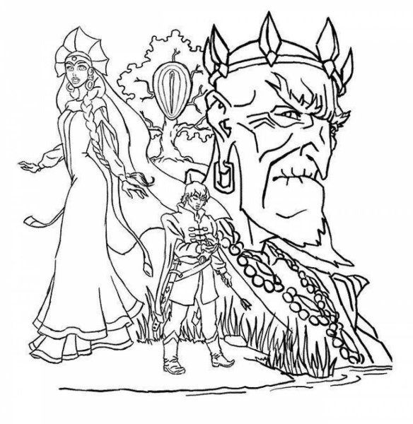 Кощей раскраска для детей