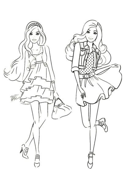 Раскраски Барби фашионистас