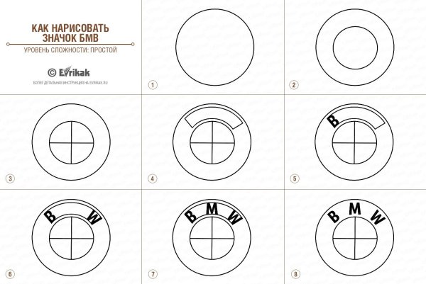 Знак БМВ карандашом