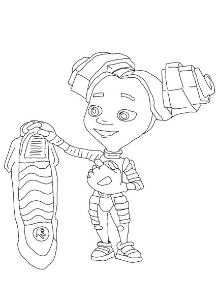 Раскраска Фиксики шпуля