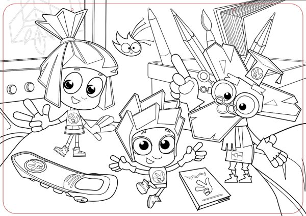 Фиксики для раскрашивания Дедус