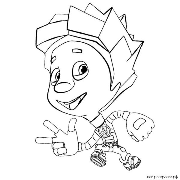 Раскраски Фиксики Файер и Нолик