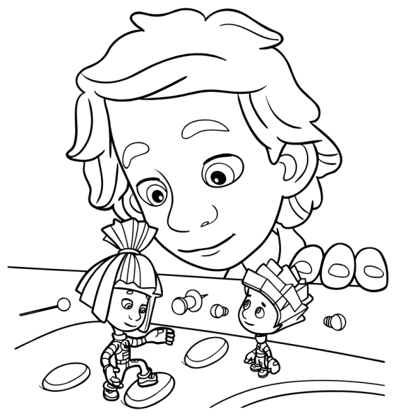 Дим Димыч Фиксики раскраска