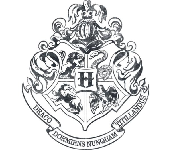 Гарри Поттер Гриффиндор герб черно-белый