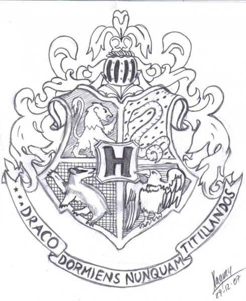 Гарри Поттер раскраска Слизерин герб