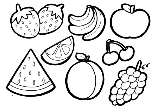 Раскраски для девочек фрукты