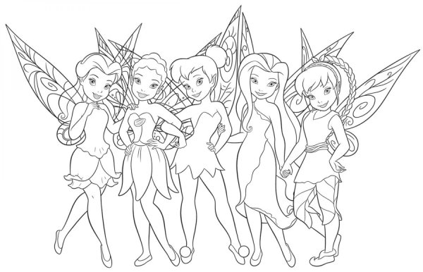 Раскраски для девочек феи Динь Динь