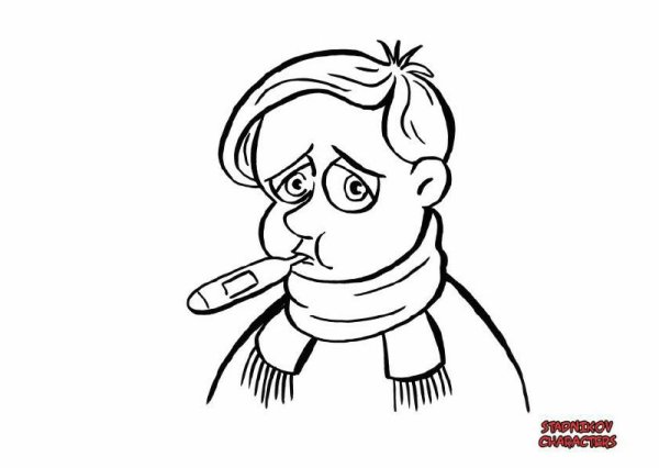 Больной раскраска