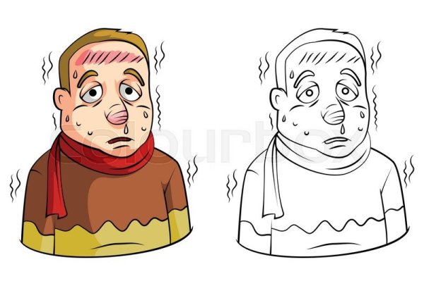 Заболевших человек нарисованный