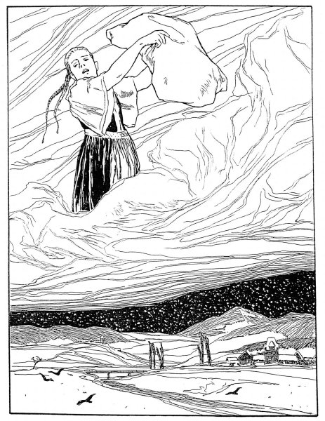 Раскраска госпожа Метелица братья Гримм