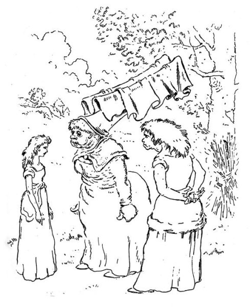 Раскраска госпожа Метелица братья Гримм