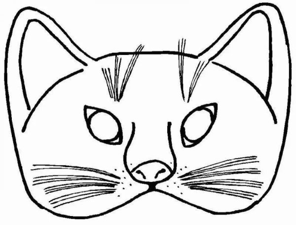 Маска кошки раскраска