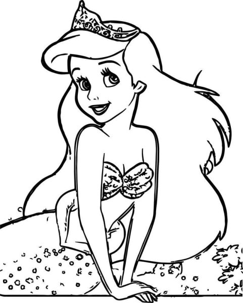 Раскраска Русалочка Ариэль