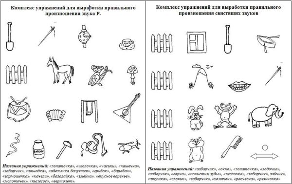 Гимнастика для постановки звука р картинки