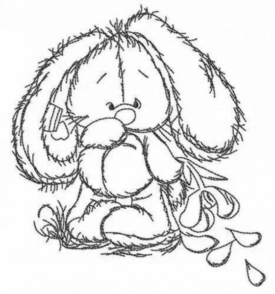Раскраска плюшевый зайчик