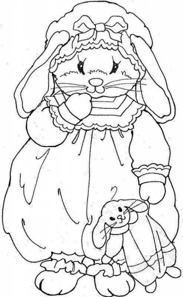 Разукрашка Зайка в платье