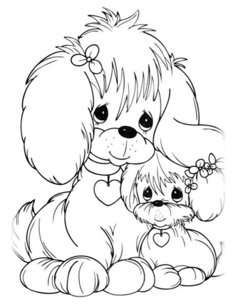 Раскраски красивые собачки сложные