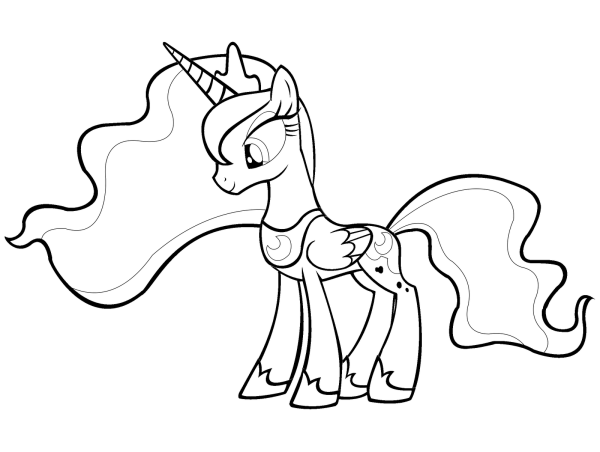 Раскраска my little Pony Лунная пони