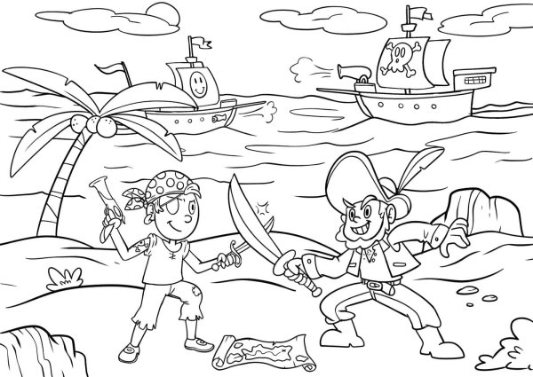 Раскраска "пираты"