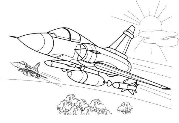 Военный самолет раскраска для детей