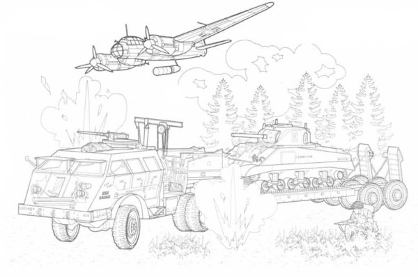 Раскраска «Военная техника»