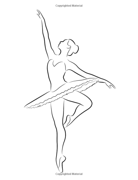 Балерина контурный рисунок