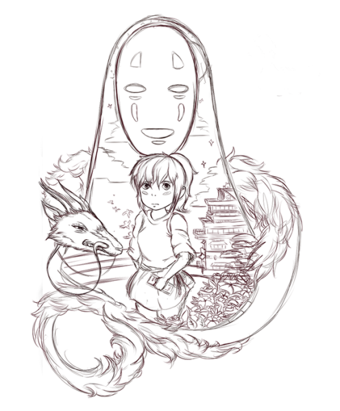 Аниме Хаяо Миядзаки Унесенные призраками чёрное привидение