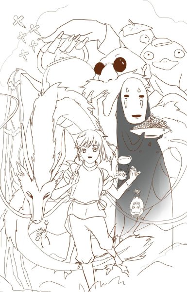 Раскраски аниме Унесенные призраками