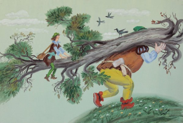 Храбрый портной братья Гримм рисунок