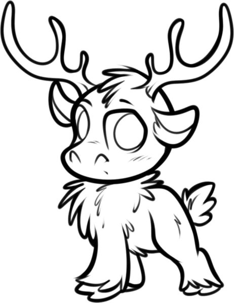 Новогодний олень рисунок для срисовки