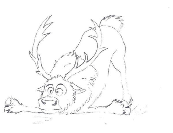 Свен олень из холодного сердца раскраска