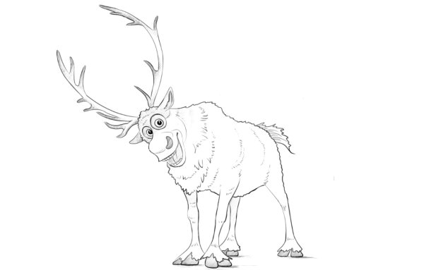 Олень из холодного сердца раскраска