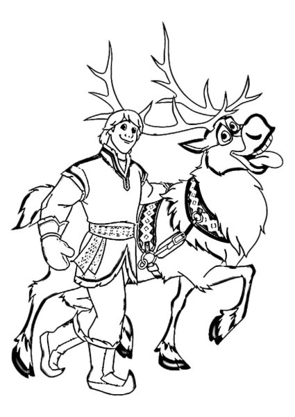 Свен Холодное сердце раскраска