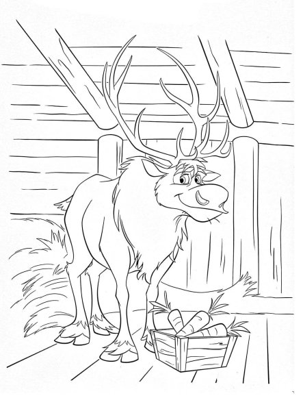 Свен Холодное сердце раскраска