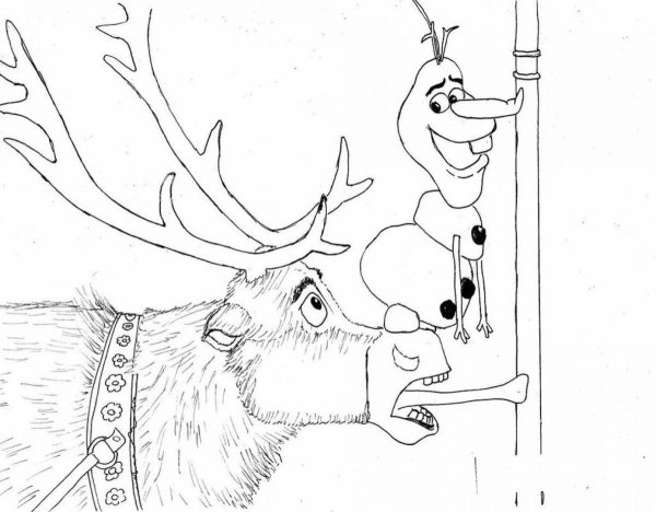 Раскраска Холодное сердце олень