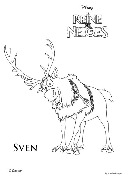 Раскраска Свен из холодного сердца