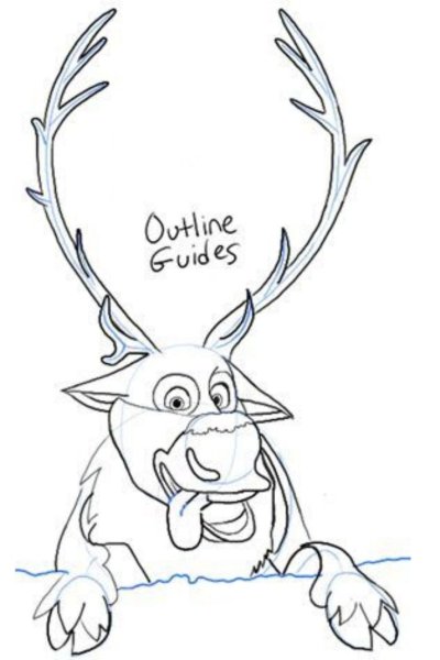 Олень из холодного сердца раскраска