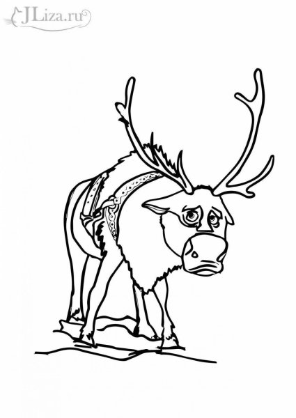 Свен Холодное сердце раскраска