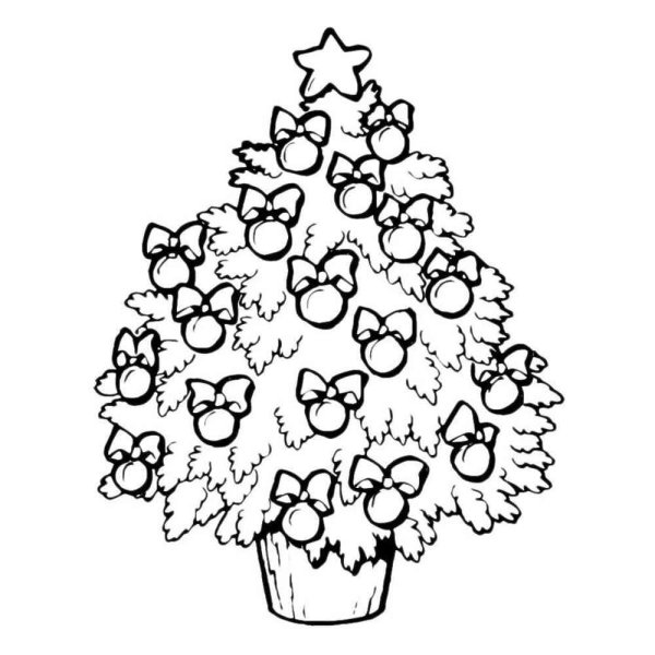 Елка раскраска