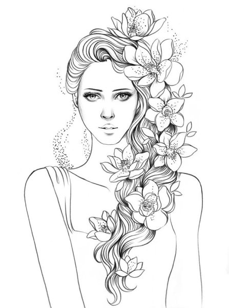 Раскраски антистресс девушки