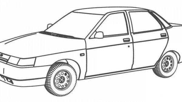 ВАЗ-2110 (Lada 110) сзади чёрно зелёная
