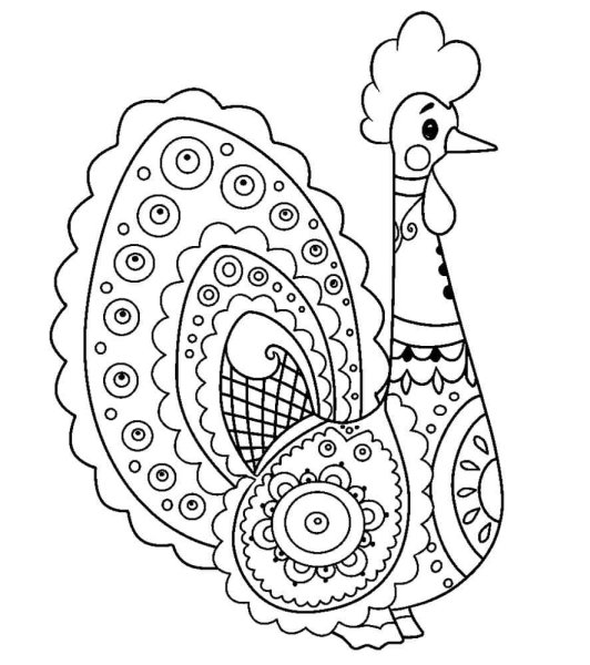 Дымковская игрушка индюк раскраска для детей