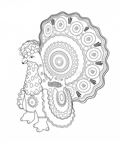 Петух для раскрашивания дымковской игрушки