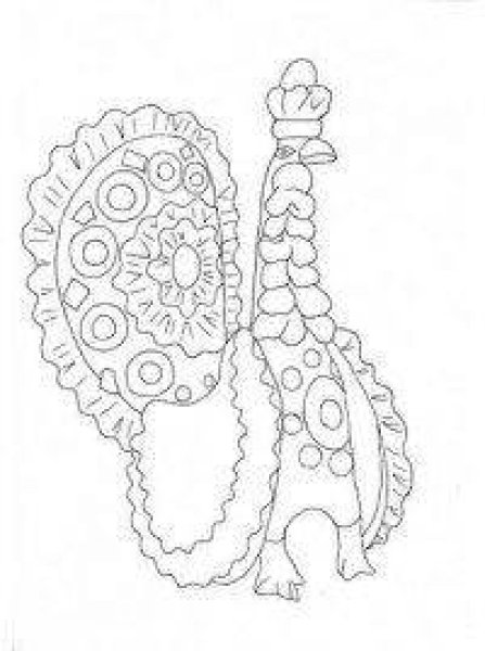 Дымковская игрушка индюк эскиз