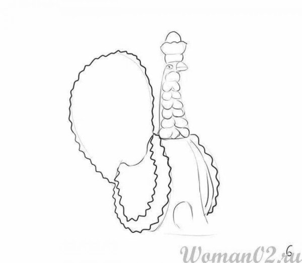 Дымковская игрушка индюк контур