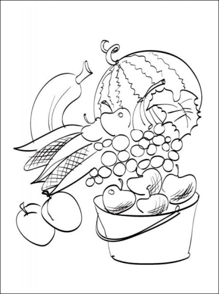 Дары осени раскраска