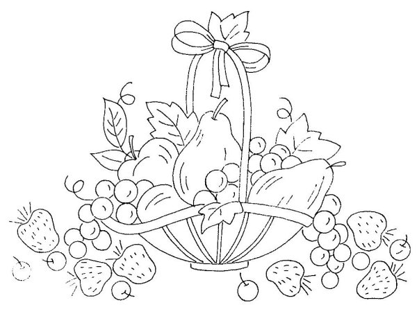 Раскраски натюрморты с цветами и фруктами