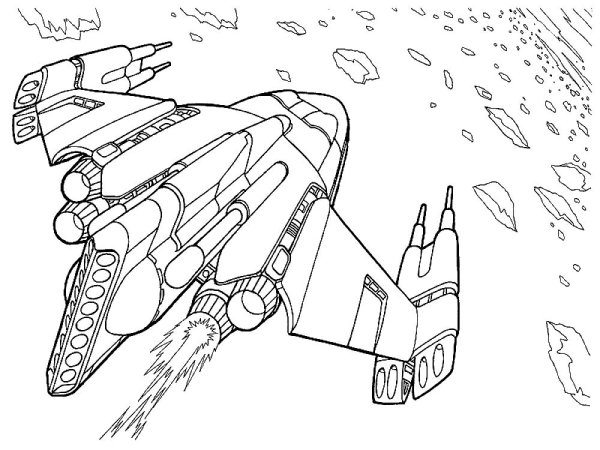 Космический корабль раскраска