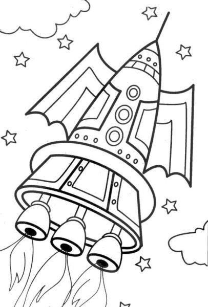 Раскраска. В космосе