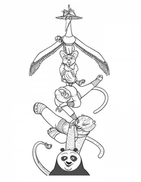 Кунг фу Панда раскраска